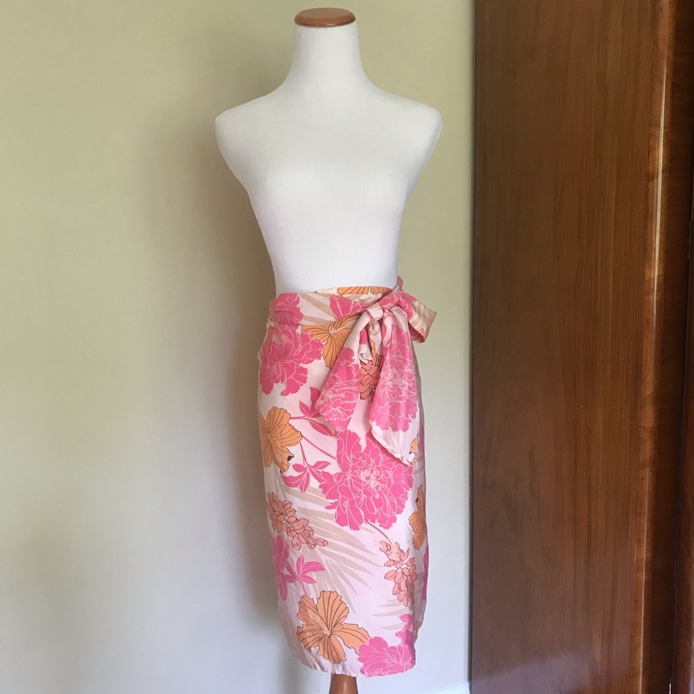 Vintage y2k tropical silk skirt